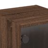 vidaXL Bedside Cabinets with Glass Doors 2 pcs Brown Oak 35x37x35 cm