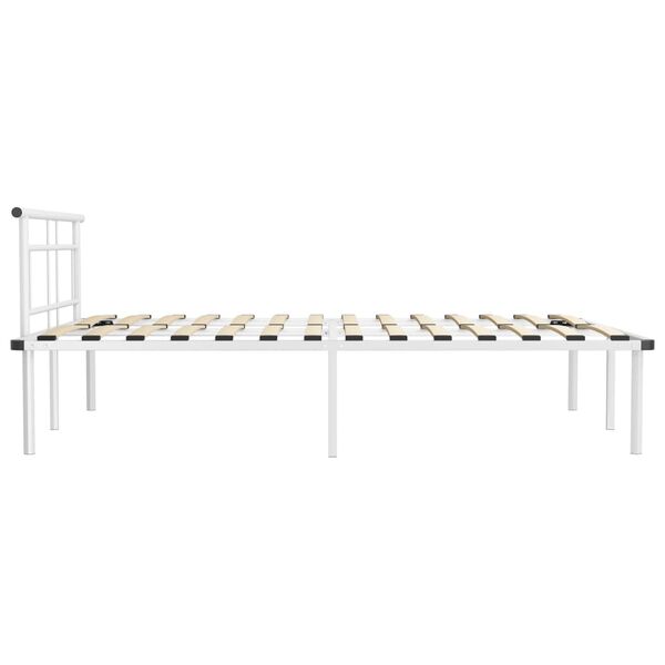 vidaXL Bed Frame without Mattress White Metal 160x200cm