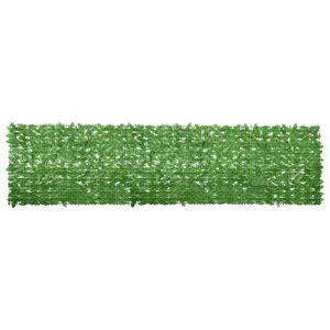 vidaXL Balcony Screen with Green Leaves 400x100 cm