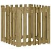 vidaXL Garden Planter with Fence Design 70x70x70 cm Impregnated Wood Pine