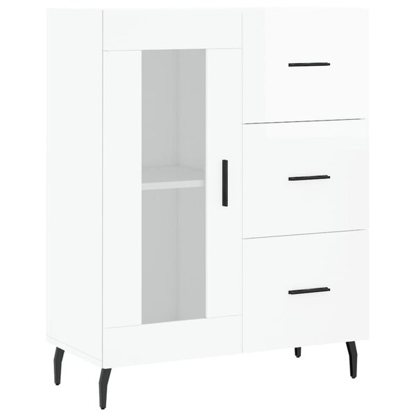 vidaXL Sideboard High Gloss White 69.5x34x90 cm Engineered Wood