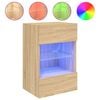 vidaXL TV Wall Cabinet with LED Lights Sonoma Oak 40x30x60,5 cm