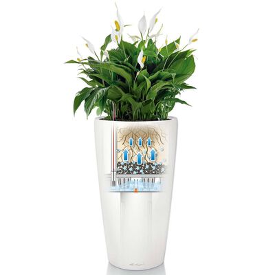 LECHUZA Planter Rondo 40 ALL-IN-ONE High Gloss White 15740
