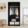 vidaXL Wardrobe with Shelf Black Oak 100 x 50 x 200 cm Engineered Wood