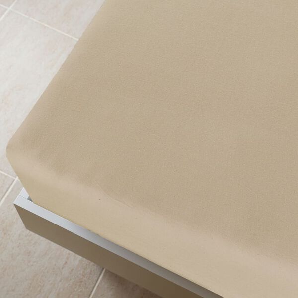 vidaXL Jersey Fitted Sheets 2 pcs Taupe 180x200 cm Cotton