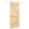 vidaXL Sliding Door Natural and White 85 x 210 cm Solid Pine Wood