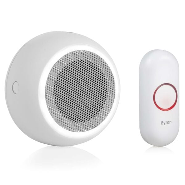 Byron Wireless Portable Doorbell Set White