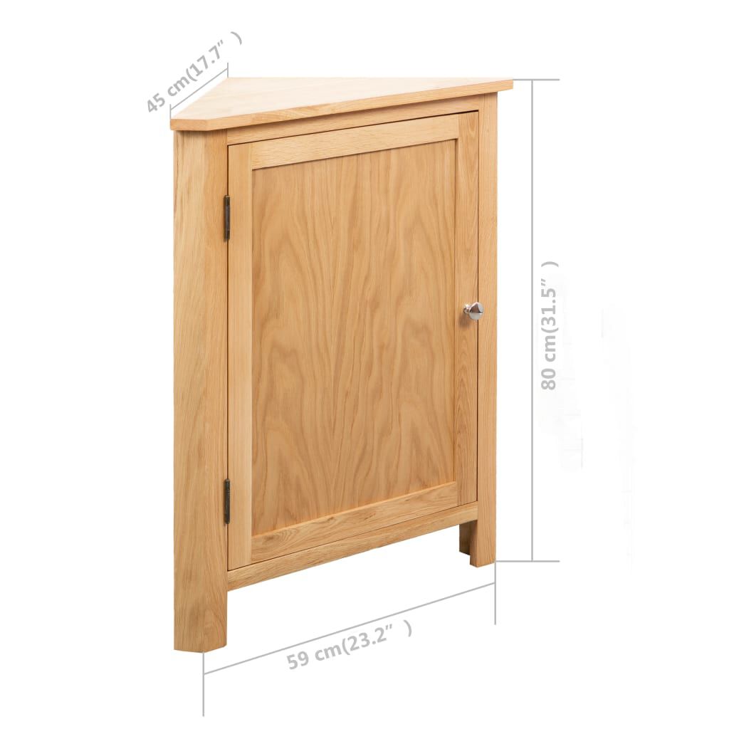 vidaXL Corner Cabinet 59x45x80 cm Solid Oak Wood vidaXL