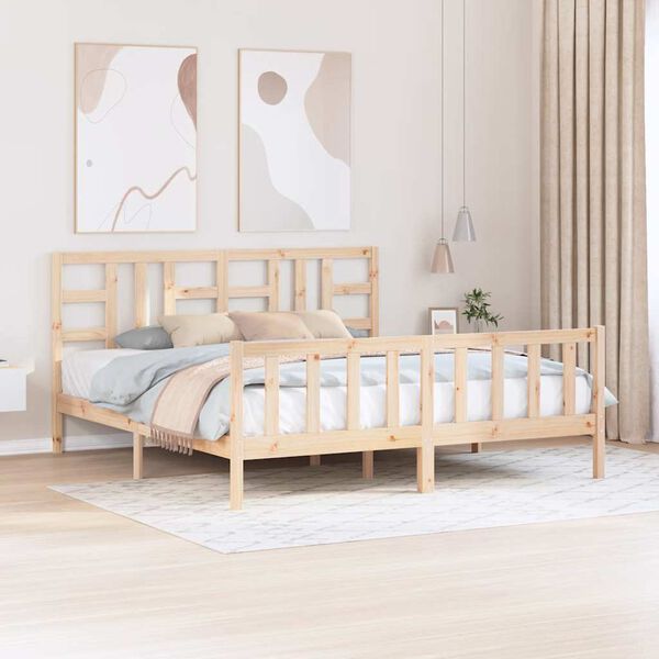 vidaXL Bed Frame without Mattress Solid Wood Pine
