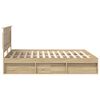 vidaXL Bed Frame with Headboard Sonoma 200 x 200 cm Solid Pine Wood