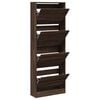 vidaXL Shoe Cabinet Brown Oak 60x21x163.5 cm Engineered Wood
