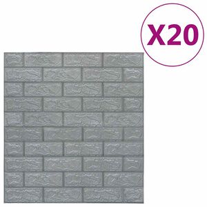 vidaXL 3D Wallpaper Bricks Self-adhesive 20 pcs Anthracite