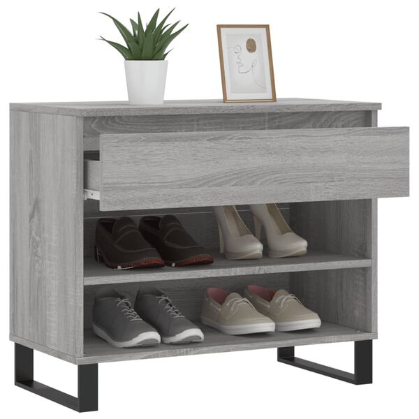 vidaXL Shoe Cabinet Concrete Grey 70x36x60 cm Engineered Wood