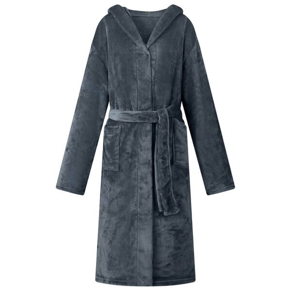 vidaXL Bathrobe Hoodie Navy Blue S Flannel