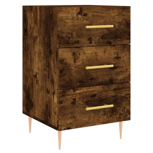 vidaXL Bedside Cabinet Smoked Oak 40x40x66 cm Engineered Wood