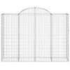 vidaXL Arched Gabion Baskets 2 pcs 200x50x140/160 cm Galvanised Iron