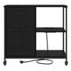 vidaXL Cabinet with Charging Station Black Oak 76 x 41 x 72 cm
