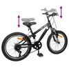 vidaXL Mountain Bike 24 Inches 6-Speed for 8-12 Years Old Black