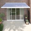 vidaXL Retractable Awning Blue and White 3.5x2.5 m Fabric and Aluminium