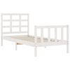 vidaXL Bed Frame without Mattress White Small Single Solid Wood Pine