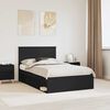 vidaXL Bed Frame with Headboard Black 120 x 190 cm Solid Pine Wood