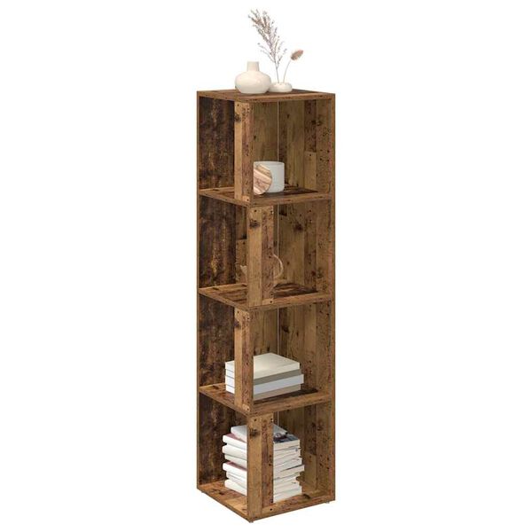 vidaXL Corner Cabinet Old Wood 33x33x132 cm Engineered Wood