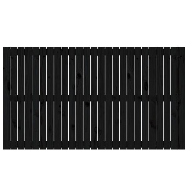vidaXL Wall Headboard Black 159.5x3x90 cm Solid Wood Pine