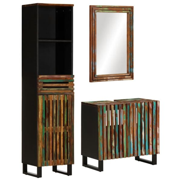 vidaXL 3 Piece Bathroom Furniture Set Solid Wood Acacia