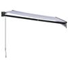 vidaXL Retractable Awning Blue and White 3.5x2.5 m Fabric and Aluminium
