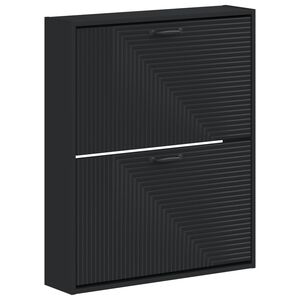 vidaXL Wall-Mounted Shoe Cabinet HAARLEM 71 x 17 x 86 cm Black