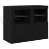 vidaXL LED Sideboard 2 pcs Black Oak 41 x 37 x 67 cm Engineered Wood
