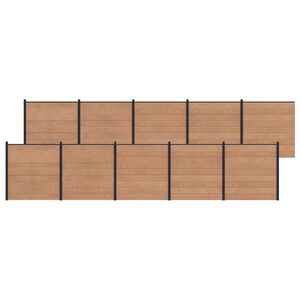 vidaXL Fence Panel 10 pcs WPC and Aluminium Brown