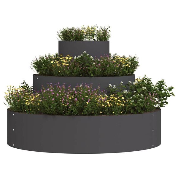 vidaXL Garden Planter Black 90 x 90 x 20 cm Cold-rolled Steel