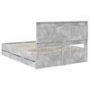 vidaXL Bed Frame with Drawer Concrete Grey 140 x 190 cm Engineer Wood