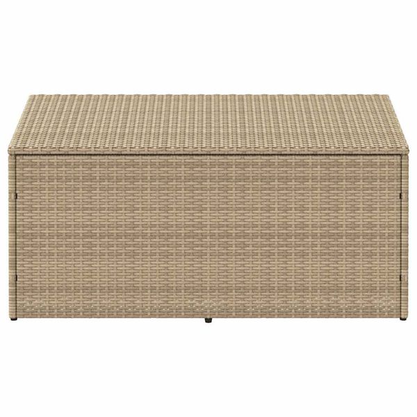 vidaXL Garden Storage Box Beige 110x50x58 cm Poly Rattan