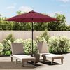 vidaXL Garden Parasol with LED Lights and Steel Pole 300 cm Bordeaux Red