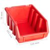 vidaXL 29 Piece Storage Bin Kit with Wall Panels Red and Black