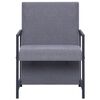 vidaXL Armchair with Chrome Feet Light Grey Fabric