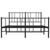 vidaXL Metal Bed Frame without Mattress with Footboard Black 140x200cm