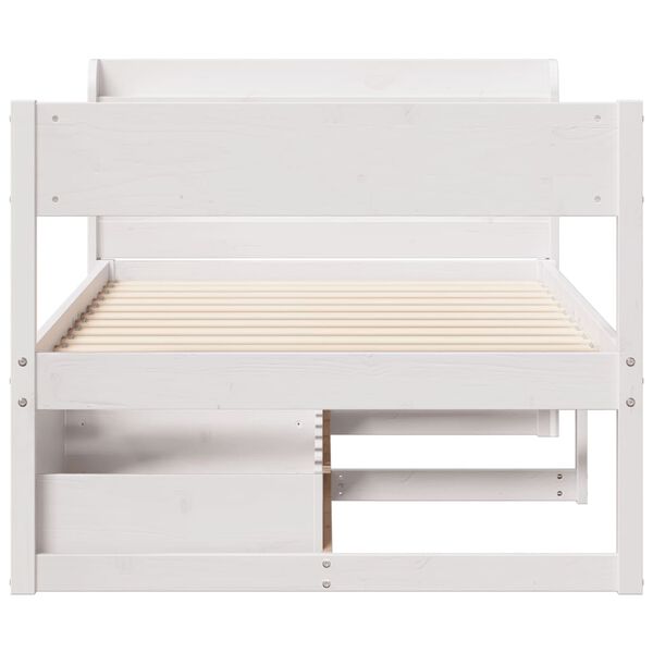 vidaXL Bed Frame without Mattress White 90x190 cm Single Solid Wood Pine