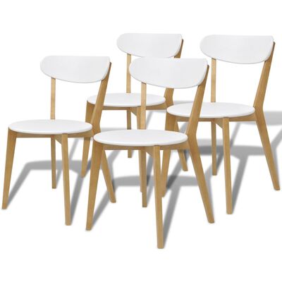 vidaXL Dining Chairs 4 pcs MDF and Birch Wood