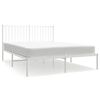 vidaXL Metal Bed Frame without Mattress with Headboard White 140x200cm