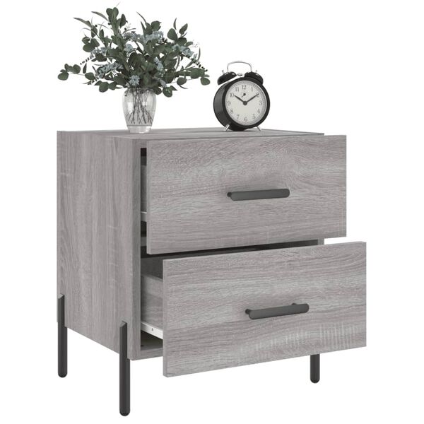 vidaXL Bedside Cabinet Grey Sonoma 40x35x47.5 cm Engineered Wood