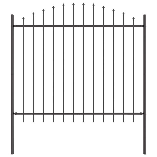 vidaXL Garden Fence 3 pcs Grey 170 x 165 cm Powder-Coated Steel