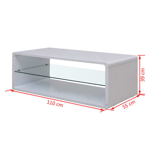 vidaXL High Gloss Coffee Table White