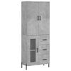 vidaXL Highboard Concrete Grey 69.5x34x180 cm Engineered Wood