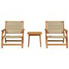 vidaXL Garden Chairs with Table 3 pcs Beige Solid Acacia Wood