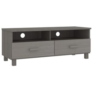 vidaXL TV Cabinet | Light Grey | Solid Pine Wood | Rectangular | Contemporary