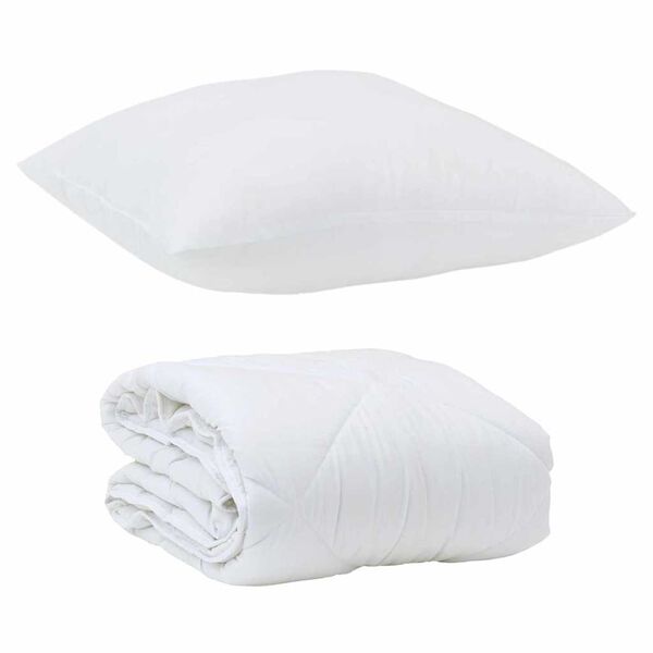 vidaXL Summer Duvet with Pillow 2 pcs White Microfiber