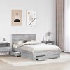 vidaXL Bed Frame with Drawer Grey Sonoma 120 x 190 cm Engineered Wood